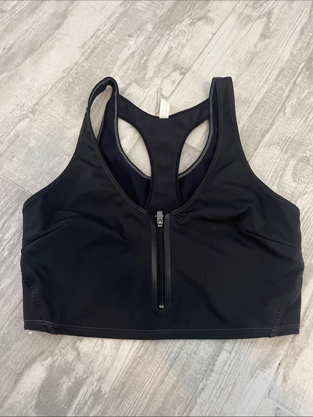 Free People Front-Zip Racerback Sports Bra - Black